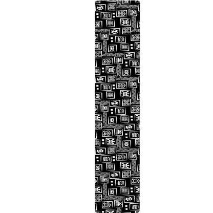 Black Adinkra Symbols Pattern Print Table Runner