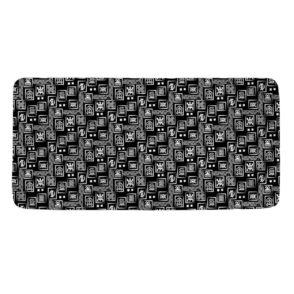 Black Adinkra Symbols Pattern Print Towel