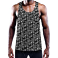 Black Adinkra Symbols Pattern Print Men's Workout Tank Top