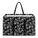 Black Adinkra Symbols Pattern Print Utility Tote Bag
