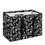 Black Adinkra Symbols Pattern Print Utility Tote Bag