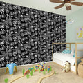 Black Adinkra Symbols Pattern Print Wall Sticker