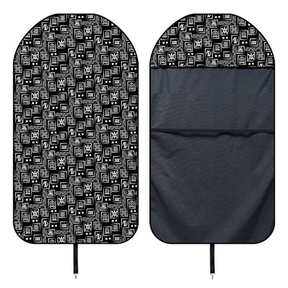 Black Adinkra Symbols Pattern Print Waterproof Car Seat Cover