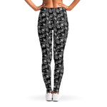 Black Adinkra Symbols Pattern Print Women's Leggings