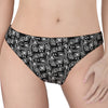 Black Adinkra Symbols Pattern Print Women's Thong