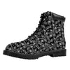 Black Adinkra Symbols Pattern Print Work Boots