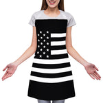 Black American Flag Print Adjustable Apron