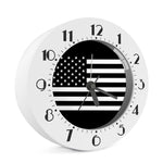 Black American Flag Print Alarm Clock