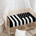 Black American Flag Print Baby Crib Sheet