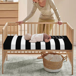 Black American Flag Print Baby Crib Sheet