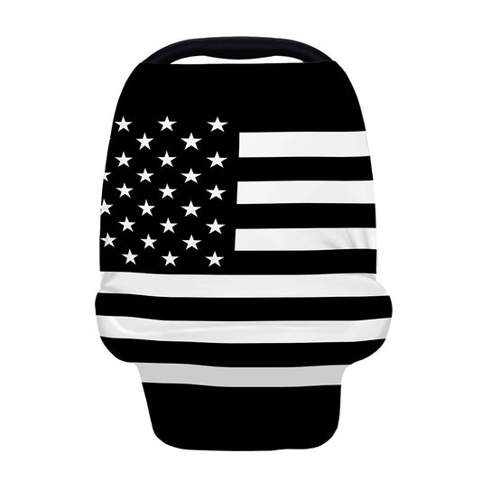 Black American Flag Print Baby Seat Cover
