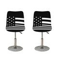 Black American Flag Print Bar Stool Covers