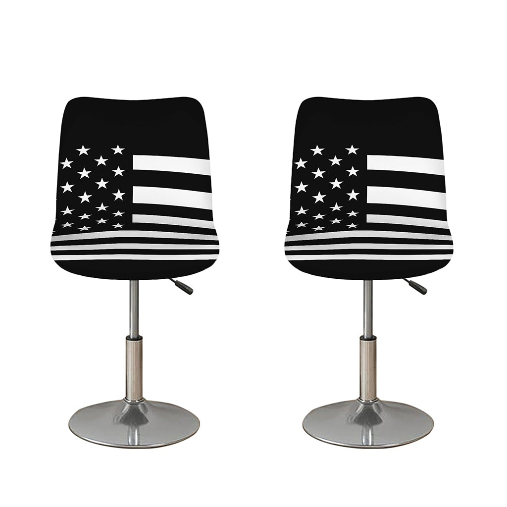 Black American Flag Print Bar Stool Covers