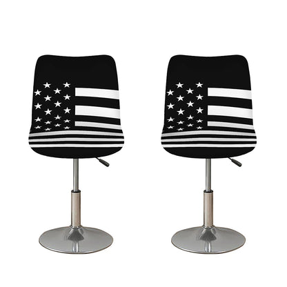 Black American Flag Print Bar Stool Covers
