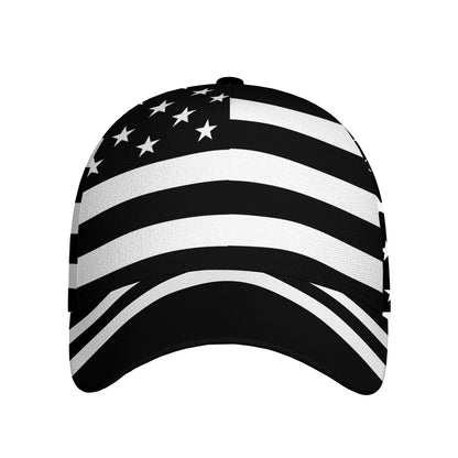 Black American Flag Print Baseball Cap