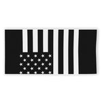 Black American Flag Print Beach Towel