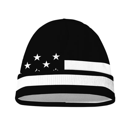 Black American Flag Print Beanie