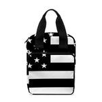 Black American Flag Print Bible Tote Bag