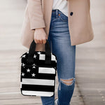 Black American Flag Print Bible Tote Bag