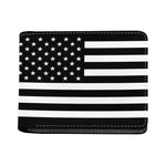 Black American Flag Print Bifold Wallet
