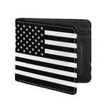 Black American Flag Print Bifold Wallet
