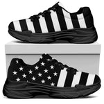 Black American Flag Print Black Chunky Shoes