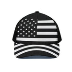 Black American Flag Print Black Mesh Trucker Cap