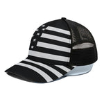 Black American Flag Print Black Mesh Trucker Cap