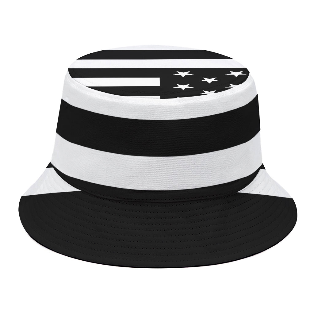 Black American Flag Print Bucket Hat