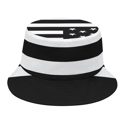 Black American Flag Print Bucket Hat
