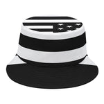 Black American Flag Print Bucket Hat