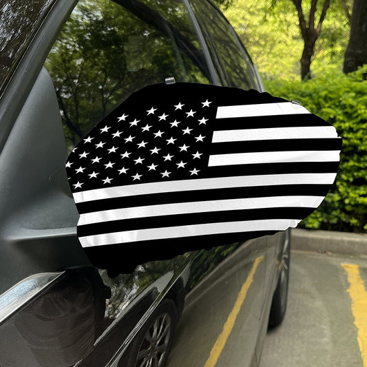 Black American Flag Print Car Side Mirror Covers