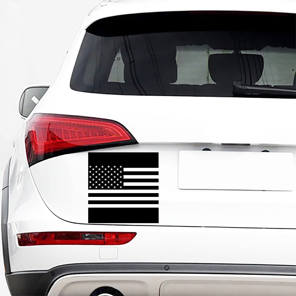 Black American Flag Print Car Sticker