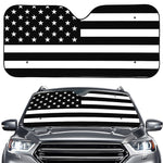 Black American Flag Print Car Windshield Sun Shade