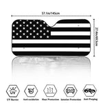Black American Flag Print Car Windshield Sun Shade