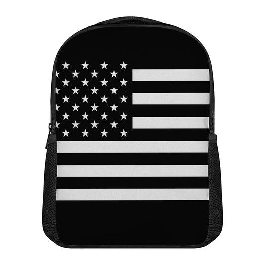 Black American Flag Print Casual Backpack