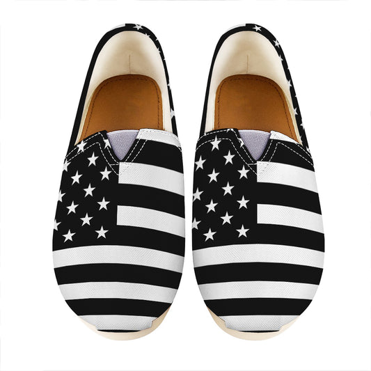 Black American Flag Print Casual Shoes
