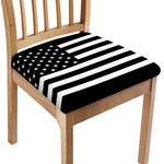 Black American Flag Print Chair Cushion Cover