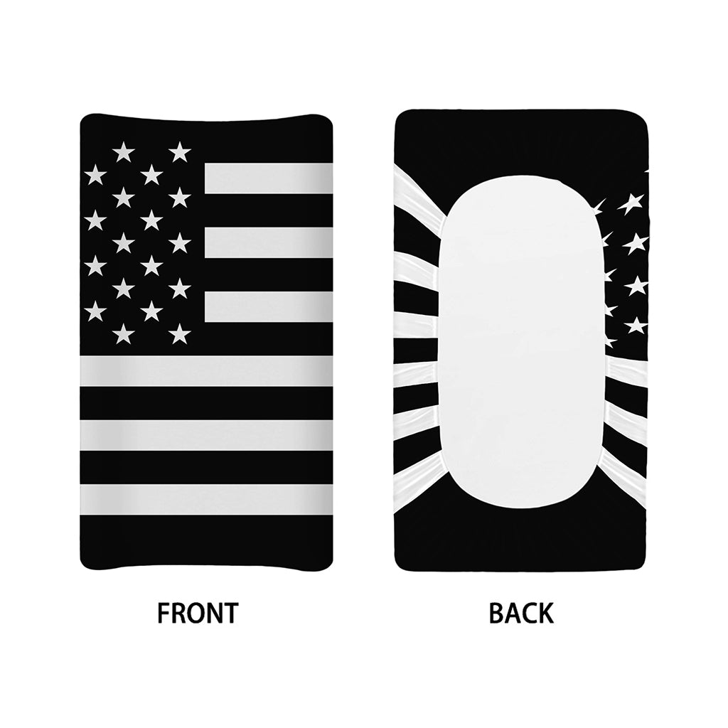 Black American Flag Print Changing Pad Cover