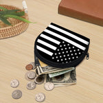 Black American Flag Print Coin Purse