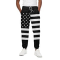Black American Flag Print Cotton Sweatpants