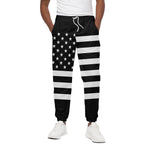 Black American Flag Print Cotton Pants