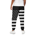 Black American Flag Print Cotton Pants