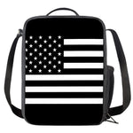Black American Flag Print Crossbody Lunch Bag