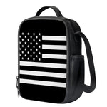 Black American Flag Print Crossbody Lunch Bag