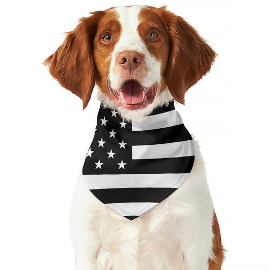 Black American Flag Print Dog Bandana