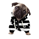 Black American Flag Print Dog Zip Up Hoodie