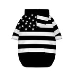 Black American Flag Print Dog Zip Up Hoodie