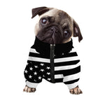 Black American Flag Print Dog Zip Up Jacket