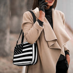 Black American Flag Print Double Strap Bible Bag